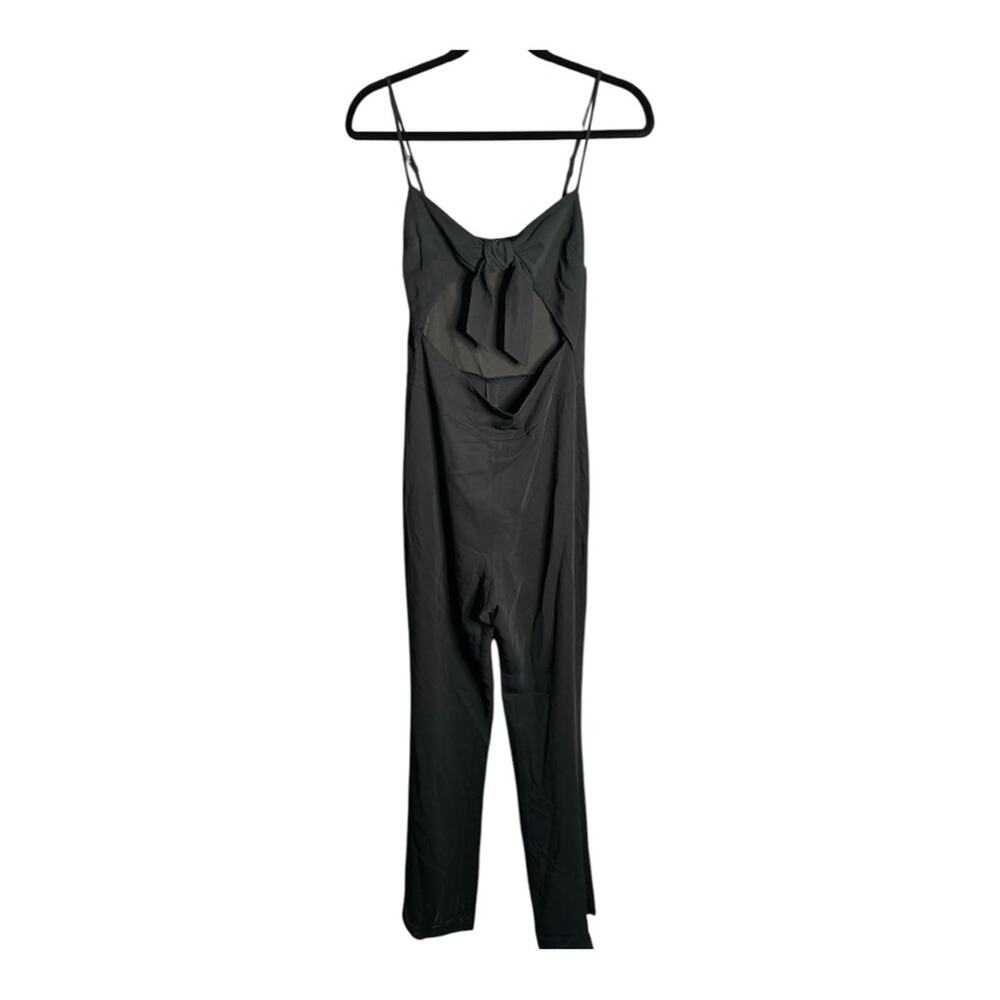 Lita Black Jumpsuit With Front Cutout & Bow Size Small